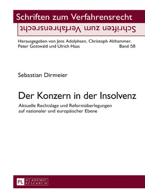 cover image of Der Konzern in der Insolvenz